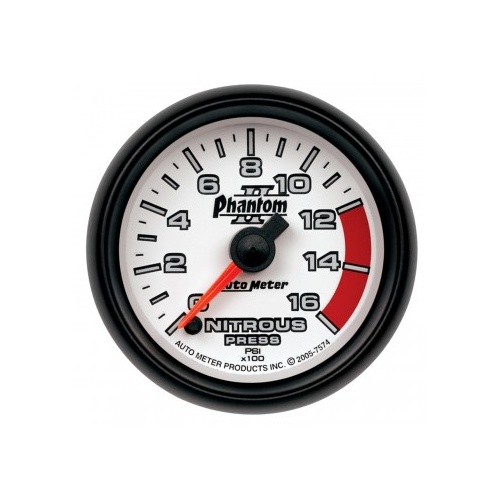 AUTOMETER GAUGE 2-1/16" NITROUS PRESSURE,0-1600 PSI,STEPPER MOTOR,PHANTOM II # 7574