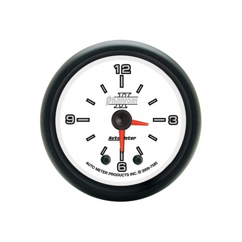 AUTOMETER GAUGE 2-1/16" CLOCK,12 HOUR,PHANTOM II # 7585