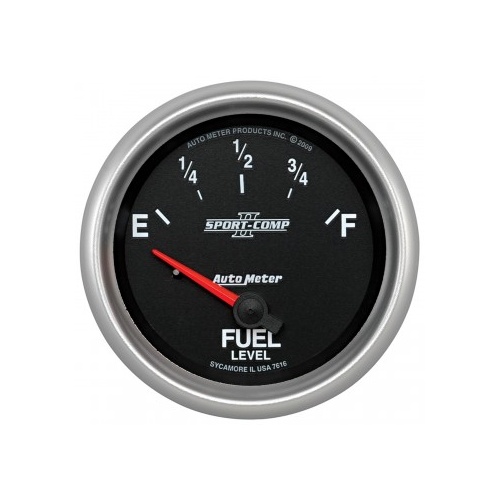 AUTOMETER GAUGE 2-5/8" FUEL LEVEL,240-33 ?,AIR-CORE,SSE,SC II # 7616