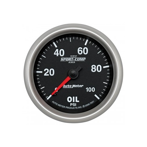 AUTOMETER GAUGE 2-5/8" OIL PRESSURE,0-100 PSI,MECHANICAL,SPORT-COMP II # 7621