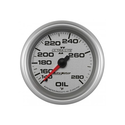 AUTOMETER GAUGE 2-5/8" OIL TEMPERATURE,140-280F,6 FT.,MECHANICAL,ULTRA-LITE II # 7741