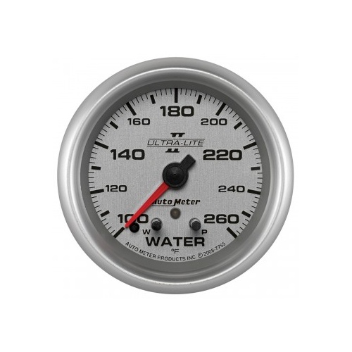 AUTOMETER GAUGE 2-5/8" WATER TEMPERATURE,W/ PEAK & WARN,100-260F,STEPPER MOTOR,ULTRA-LITE II # 7755
