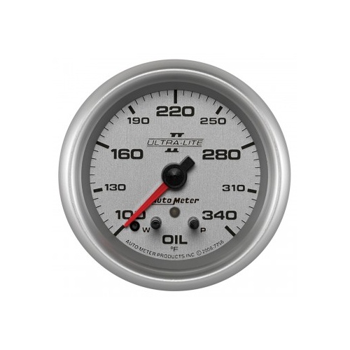 AUTOMETER GAUGE 2-5/8" OIL TEMPERATURE,W/ PEAK & WARN,100-340F,STEPPER MOTOR,ULTRA-LITE II # 7756