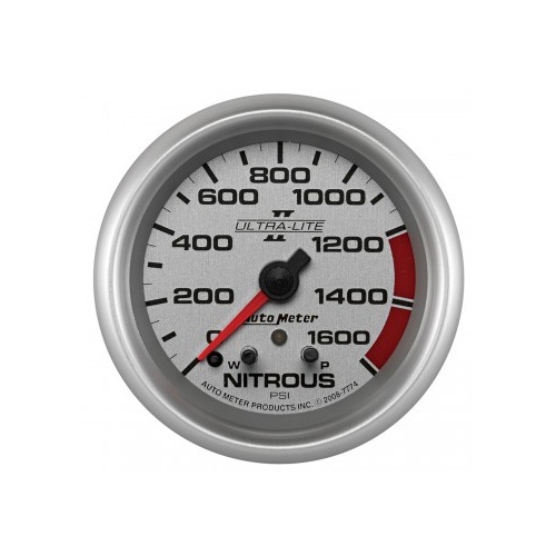 AUTOMETER GAUGE 2-5/8" NITROUS PRESSURE,W/ PEAK & WARN,0-1600 PSI,STEPPER MOTOR,ULTRA-LITE II # 7774