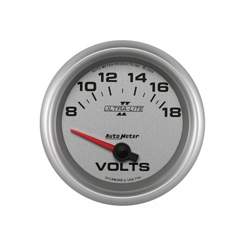 AUTOMETER GAUGE 2-5/8" VOLTMETER,8-18V,AIR-CORE,ULTRA-LITE II # 7791