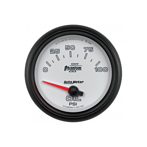 AUTOMETER GAUGE 2-5/8" OIL PRESSURE,0-100 PSI,AIR-CORE,PHANTOM II # 7827