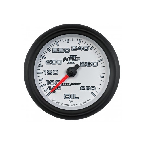 AUTOMETER GAUGE 2-5/8" OIL TEMPERATURE,140-280F,6 FT.,MECHANICAL,PHANTOM II # 7841