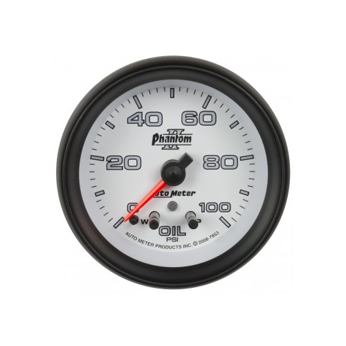 AUTOMETER GAUGE 2-5/8" OIL PRESSURE,W/ PEAK & WARN,0-100 PSI,STEPPER MOTOR,PHANTOM II # 7853