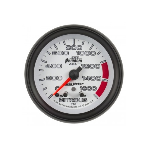 AUTOMETER GAUGE 2-5/8" NITROUS PRESSURE,W/ PEAK & WARN,0-1600 PSI,STEPPER MOTOR,PHANTOM II # 7874
