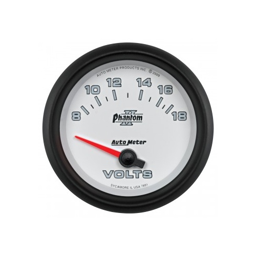 AUTOMETER GAUGE 2-5/8" VOLTMETER,8-18V,AIR-CORE,PHANTOM II # 7891