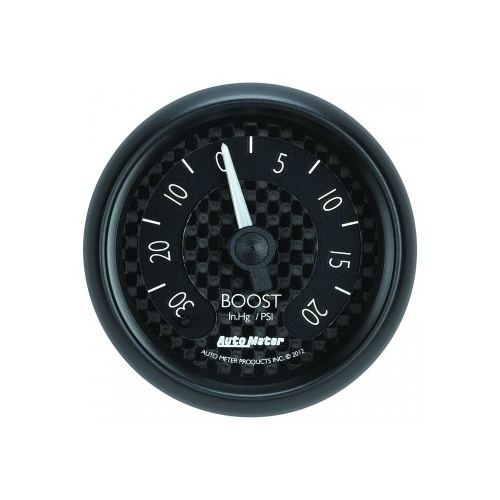 AUTOMETER GAUGE 2-1/16" BOOST/VACUUM,30 IN HG/20 PSI,MECHANICAL,GT # 8001