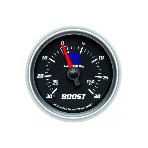 AUTOMETER GAUGE 2-1/16" BOOST/VACUUM,30 IN HG/20 PSI,MECHANICAL,BLACK,MOPAR # 880012