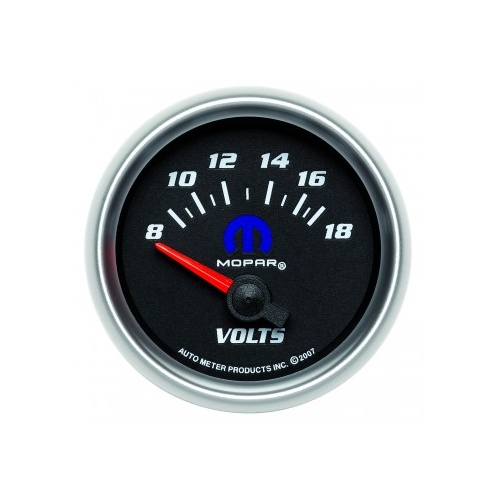 AUTOMETER GAUGE 2-1/16" VOLTMETER,8-18V,AIR-CORE,BLACK,MOPAR # 880021