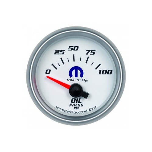 AUTOMETER GAUGE 2-1/16" OIL PRESSURE,0-100 PSI,AIR-CORE,WHITE,MOPAR # 880029