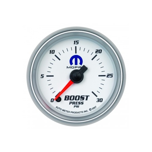 AUTOMETER GAUGE 2-1/16" BOOST,0-30 PSI,STEPPER MOTOR,WHITE,MOPAR # 880034
