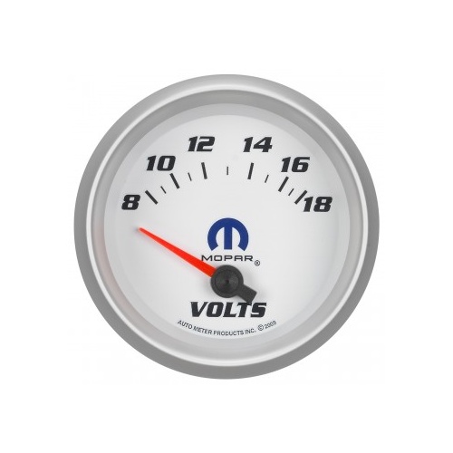 AUTOMETER GAUGE 2-5/8" VOLTMETER,8-18V,AIR-CORE,WHITE,MOPAR # 880252
