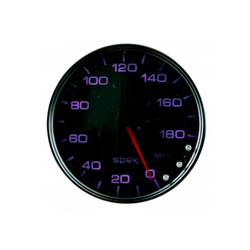 AUTOMETER GAUGE 5" SPEEDOMETER,0-180 MPH,ELECTRIC,SPEK-PRO,BLACK DIAL,BLACK BEZEL,SMOKED LENS # P23052