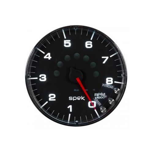 AUTOMETER GAUGE 5" IN-DASH TACHOMETER,0-8,000 RPM,SPEK-PRO,BLACK DIAL,CHROME BEZEL,FLAT ANTIGLARE LENS # P238318