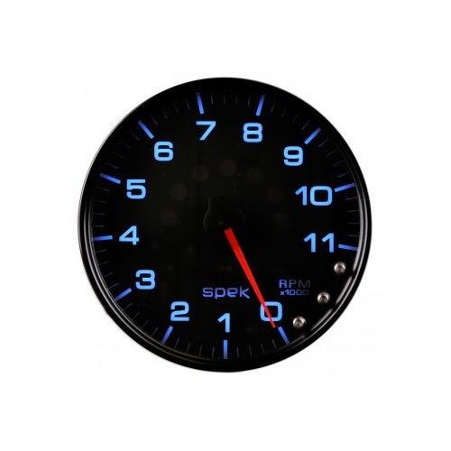 AUTOMETER GAUGE 5" IN-DASH TACHOMETER,0-11,000 RPM,SPEK-PRO,BLACK DIAL,BLACK BEZEL,CLEAR LENS # P23932