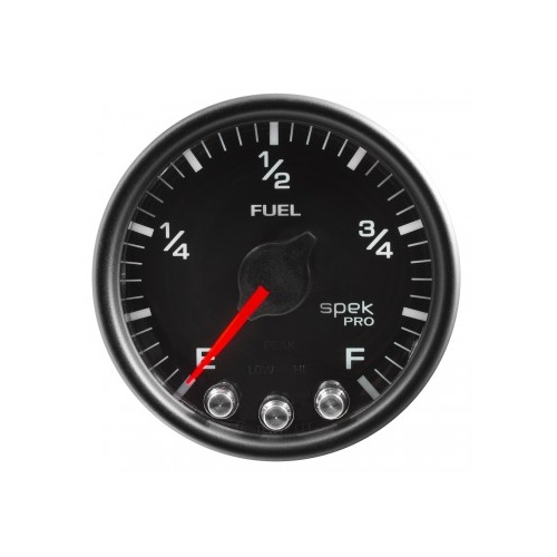 AUTOMETER GAUGE 2-1/16" FUEL LEVEL,PROGRAMMABLE 0-300 ?,STEPPER MOTOR,SPEK-PRO,BLACK DIAL,BLACK BEZEL,CLEAR LENS # P31232