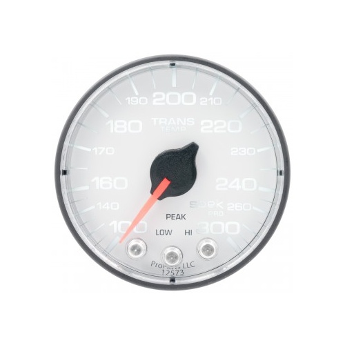 AUTOMETER GAUGE 2-1/16" TRANSMISSION TEMPERATURE,100-300F,STEPPER MOTOR,SPEK-PRO,WHITE DIAL,BLACK BEZEL,FLAT ANTIGLARE LENS # P342128