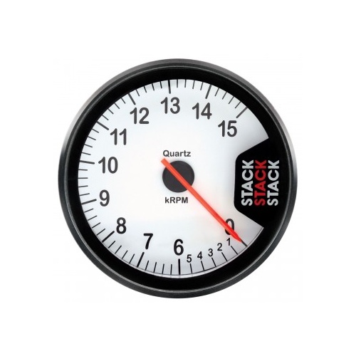AUTOMETER GAUGE TACHOMETER,CLUBMAN,80MM,WHITE,0-6-15K RPM # ST200-0615W