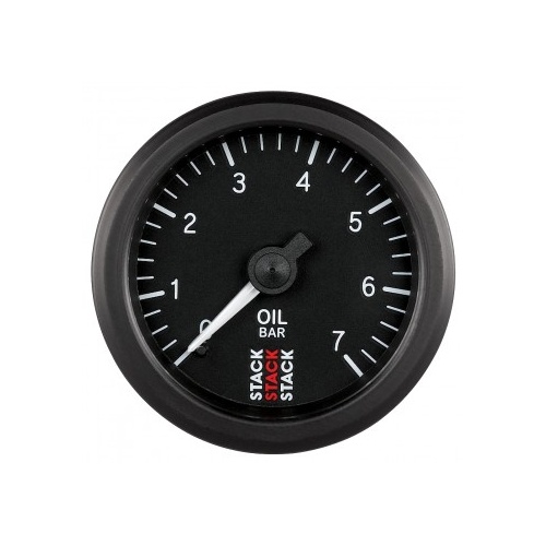 AUTOMETER GAUGE OIL PRESS,52MM,BLACK,0-7 BAR,MECHANICAL,M10 (M) # ST3101