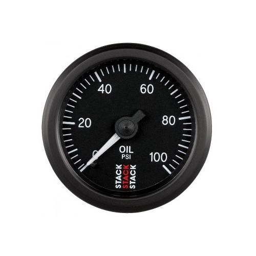 AUTOMETER GAUGE OIL PRESS,52MM,BLACK,0-100 PSI,MECHANICAL,1/8" NPTF (M) # ST3102