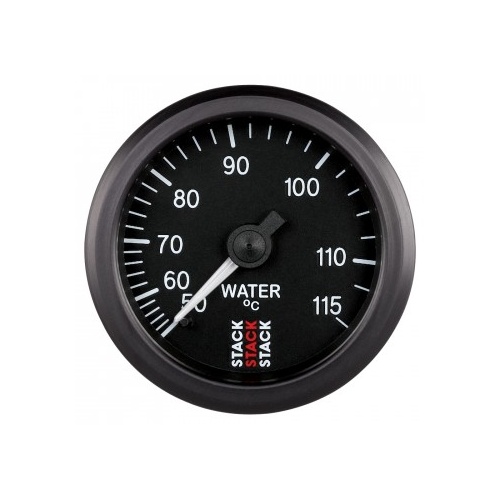 AUTOMETER GAUGE WATER TEMP,6 FT.,MECHANICAL,52MM,BLACK,50-115C,6 FT.,MECHANICAL,,3/8" BSPT (M) # ST3107