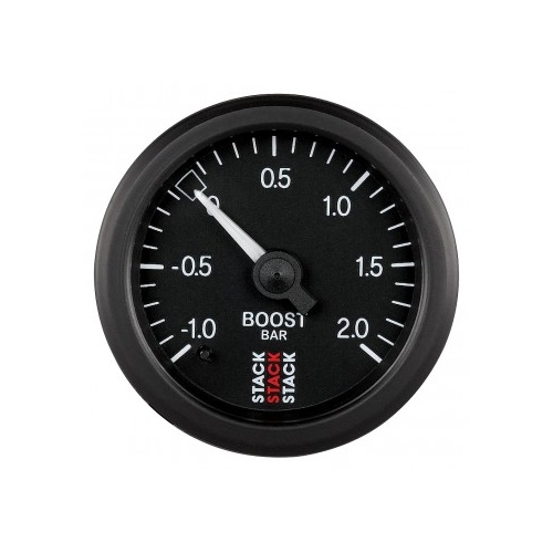 AUTOMETER GAUGE 52MM,BOOST PRESS,-1 TO +2 BAR,MECHANICAL,STACK BLK # ST3111