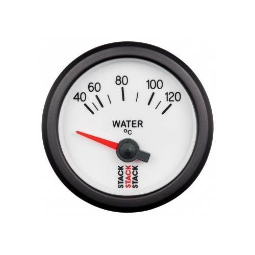 AUTOMETER GAUGE WATER TEMP,ELECTRIC,52MM,WHT,40-120C,M10 MALE # ST3257