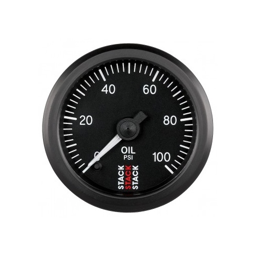 AUTOMETER GAUGE OIL PRESS,PRO STEPPER MOTOR,52MM,BLK,0-100 PSI,STEPPER MOTOR,1/8" NPTF MALE # ST3302