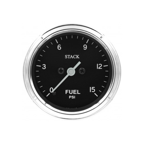 AUTOMETER GAUGE FUEL PRESS,PRO STEPPER MOTOR,52MM,CLASSIC,0-15PSI,1/8" NPTF MALE # ST3304C