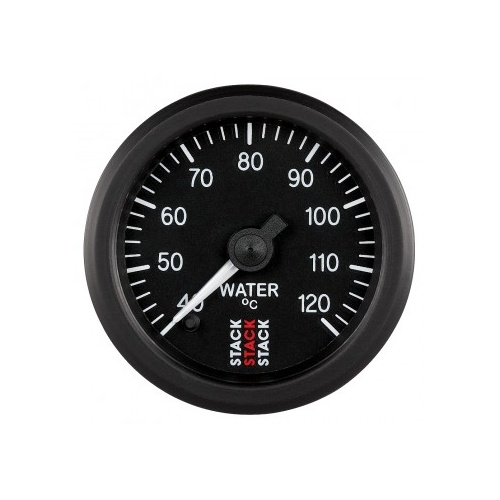AUTOMETER GAUGE WATER TEMP,PRO STEPPER MOTOR,52MM,BLK,40-120C,1/8" NPTF MALE # ST3307