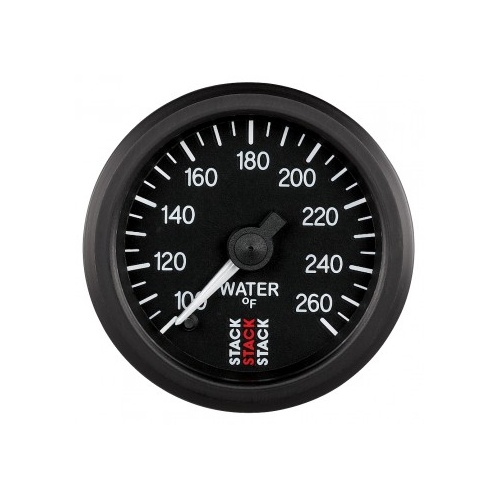AUTOMETER GAUGE WATER TEMP,PRO STEPPER MOTOR,52MM,BLK,100-260F,STEPPER MOTOR,1/8" NPTF MALE # ST3308
