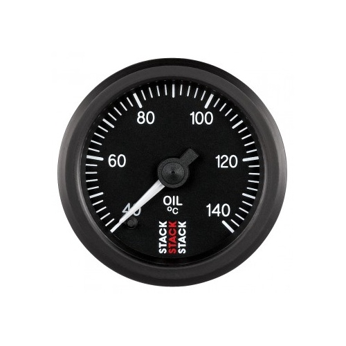 AUTOMETER GAUGE OIL TEMP,PRO STEPPER MOTOR,52MM,BLK,40-140C,1/8" NPTF MALE # ST3309