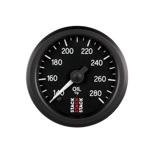 AUTOMETER GAUGE OIL TEMP,PRO STEPPER MOTOR,52MM,BLK,140-280F,STEPPER MOTOR,1/8" NPTF MALE # ST3310