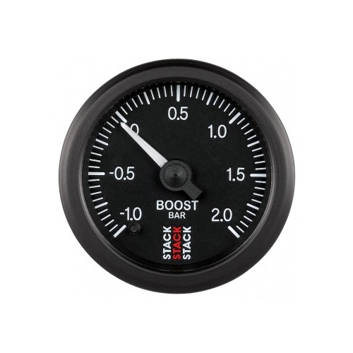 AUTOMETER GAUGE 52MM,BOOST PRESS,PRO STEPPER,BLK,-1 TO +2 BAR,INCL. T-FITTING # ST3311