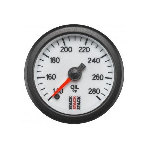 AUTOMETER GAUGE OIL TEMP,PRO STEPPER MOTOR,52MM,WHT,140-280F,STEPPER MOTOR,1/8" NPTF MALE # ST3360