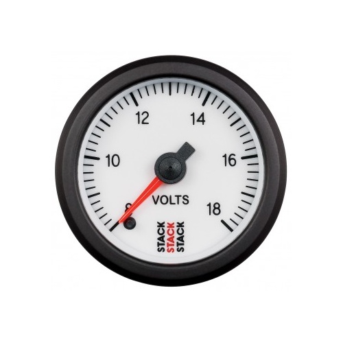 AUTOMETER GAUGE BATTERY VOLTAGE,PRO STEPPER MOTOR,52MM,WHT,8-18V # ST3366