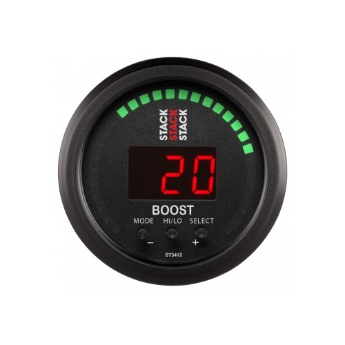 AUTOMETER GAUGE 2-1/16" BOOST CONTROLLER,-1 TO +2 BAR (-30INHG TO +30 PSI),STACK BLK # ST3412