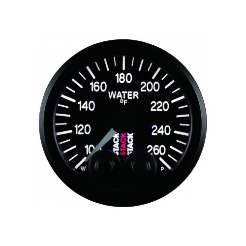 AUTOMETER GAUGE WATER TEMP,PRO-CONTROL,52MM,BLK,100-260F,STEPPER MOTOR,1/8" NPTF MALE # ST3508