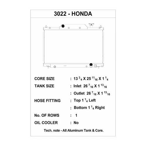 CSF Racing 1-Row 31mm Ultra High Performance Aluminium Radiator for Honda Civic Type-R EP3 01-05