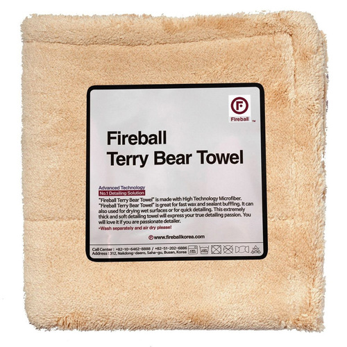 Fireball Terry Bear Super Soft Buffing Towel - 40x40cm