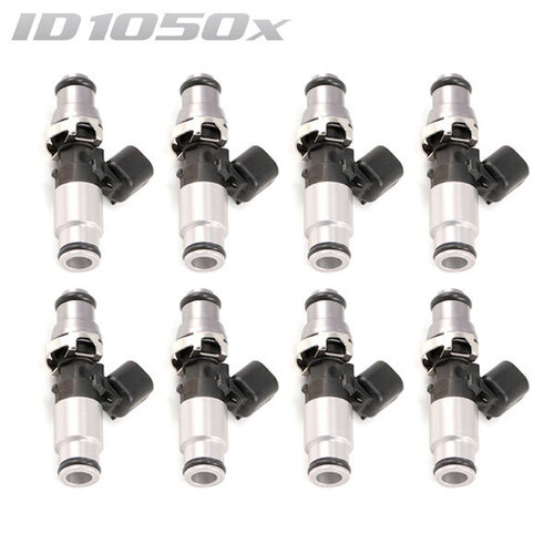 ID1050-XDS Injectors Set of 8, 60mm Length, 14mm Grey Adaptor Top, 14mm Lower Adaptor - Mustang GT 2011+