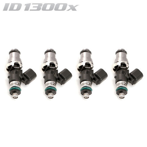 ID1300-XDS Injectors Set of 4, 48mm Length, 14mm Grey Adaptor Top, 14mm Lower O-ring - Honda S2000 AP2/Civic/Integra/Accord (K20/K24)
