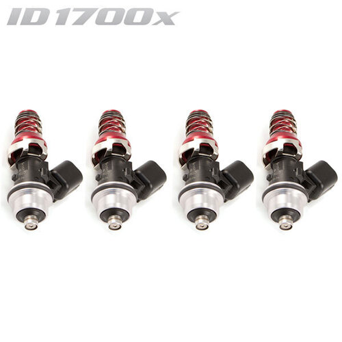 ID1700-XDS Injectors Set of 4, 48mm Length, 11mm Red Adaptor Top, Honda Lower Adaptor - Honda S2000 AP1 99-05