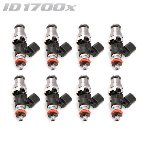 ID1700-XDS Injectors Set of 8, 48mm Length, 14mm Grey Adaptor Top, 15mm Lower O-Ring - Holden/HSV/GM LS2