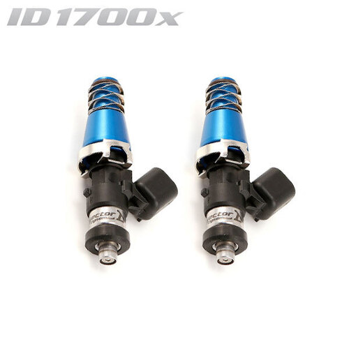 ID1700-XDS Injectors Set of 2, 60mm Length, 11mm Blue Adaptor Top, Denso Lower Cushion - Mazda RX-8 (Secondary Injector)