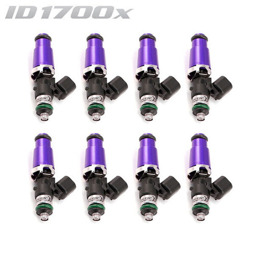 ID1700-XDS Injectors Set of 8, 60mm Length, 14mm Grey Adaptor Top, 14mm Lower Adaptor, Potted 4" Wires - Ford Falcon FPV GT FG/XR8 FGX (5.0L)